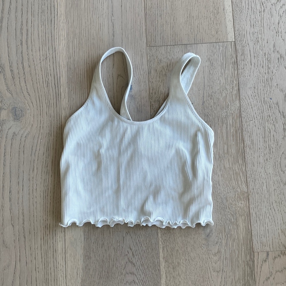 Women’s spiritual gangster tank cropped size medium white